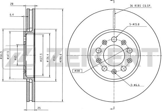 Zekkert BS-5030B - Disque de frein cwaw.fr