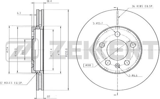 Zekkert BS-5031B - Disque de frein cwaw.fr