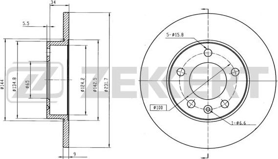 Zekkert BS-5032B - Disque de frein cwaw.fr