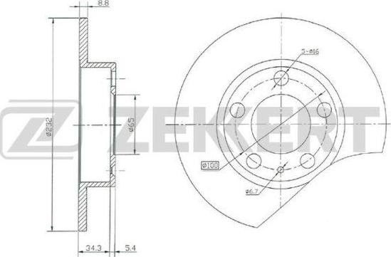 Zekkert BS-5032 - Disque de frein cwaw.fr