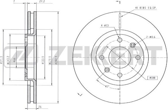 Zekkert BS-5024B - Disque de frein cwaw.fr