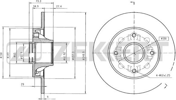 Zekkert BS-5025BZ - Disque de frein cwaw.fr