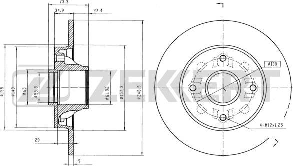 Zekkert BS-5025 - Disque de frein cwaw.fr