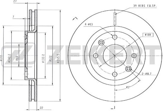 Zekkert BS-5028B - Disque de frein cwaw.fr