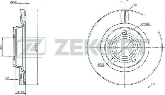 Zekkert BS-5195 - Disque de frein cwaw.fr