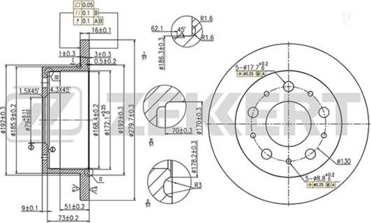 Zekkert BS-5151 - Disque de frein cwaw.fr