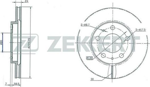 Zekkert BS-5153 - Disque de frein cwaw.fr