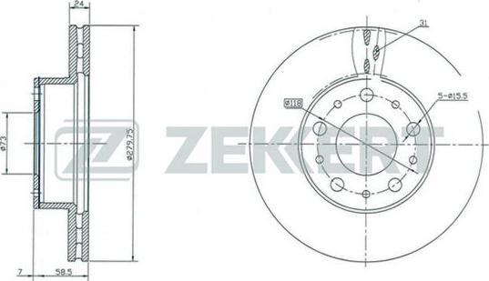 Zekkert BS-5152 - Disque de frein cwaw.fr