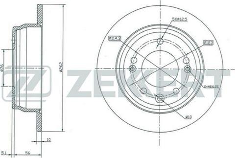 Zekkert BS-5157 - Disque de frein cwaw.fr