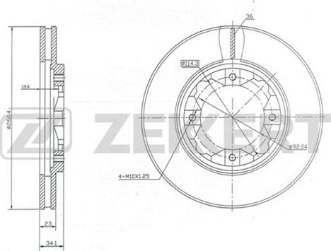 Zekkert BS-5164 - Disque de frein cwaw.fr