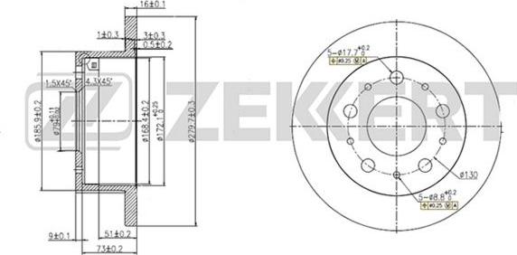 Zekkert BS-5166 - Disque de frein cwaw.fr