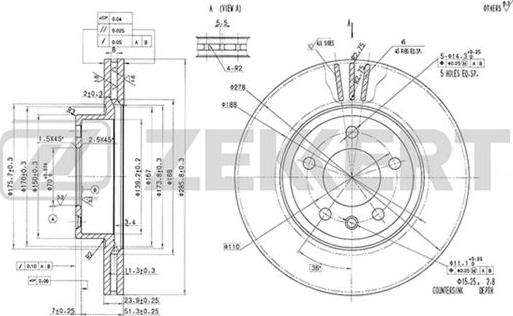 Zekkert BS-5160 - Disque de frein cwaw.fr