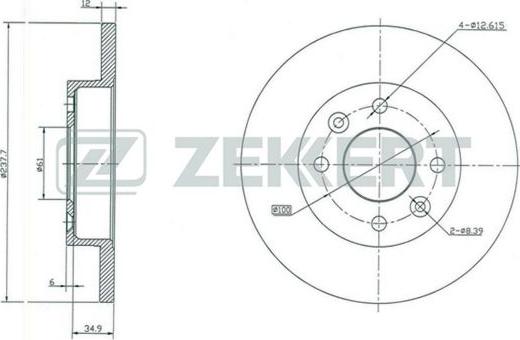 Zekkert BS-5105 - Disque de frein cwaw.fr