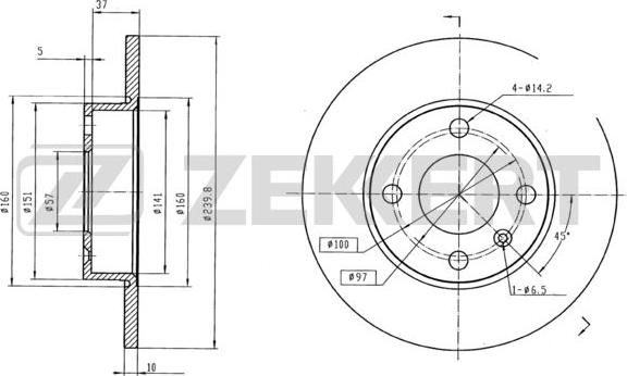 Zekkert BS-5101B - Disque de frein cwaw.fr