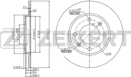 Zekkert BS-5114 - Disque de frein cwaw.fr