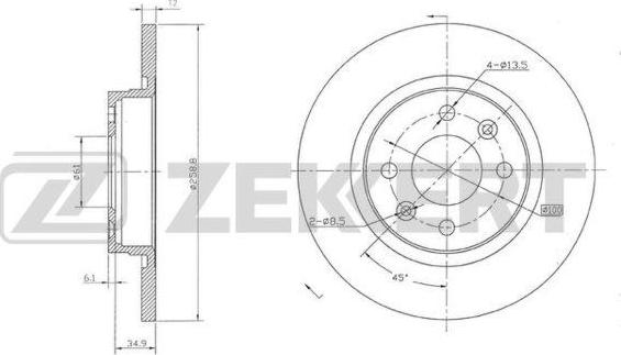 Zekkert BS-5179 - Disque de frein cwaw.fr