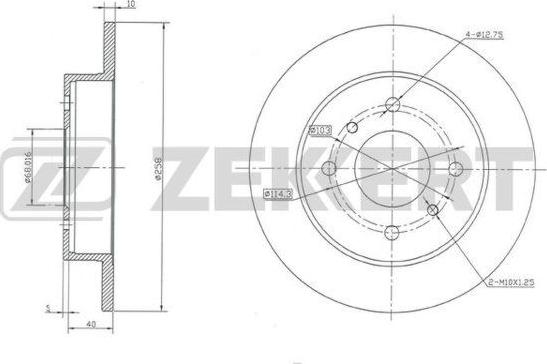 Zekkert BS-5176 - Disque de frein cwaw.fr