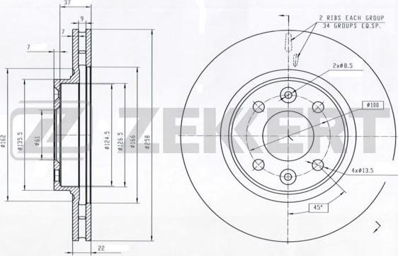 Zekkert BS-5890 - Disque de frein cwaw.fr