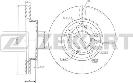 Zekkert BS-5892 - Disque de frein cwaw.fr