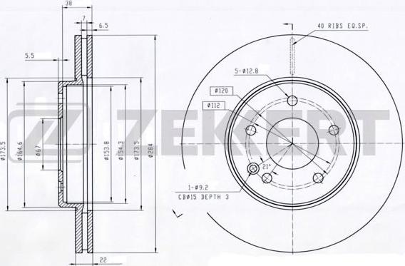 Zekkert BS-5848 - Disque de frein cwaw.fr