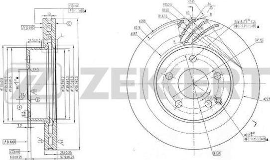 Zekkert BS-5853 - Disque de frein cwaw.fr