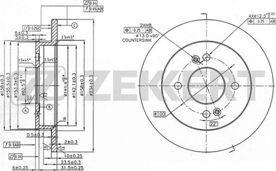 Zekkert BS-5860 - Disque de frein cwaw.fr