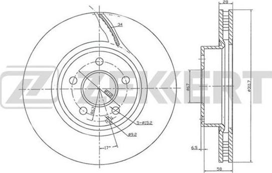 Zekkert BS-5863 - Disque de frein cwaw.fr