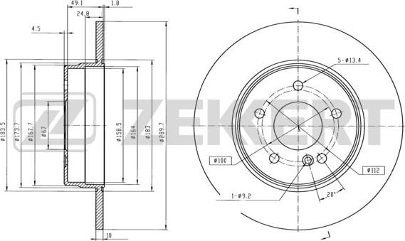 Zekkert BS-5809 - Disque de frein cwaw.fr