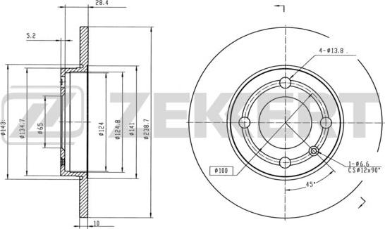 Zekkert BS-5810 - Disque de frein cwaw.fr