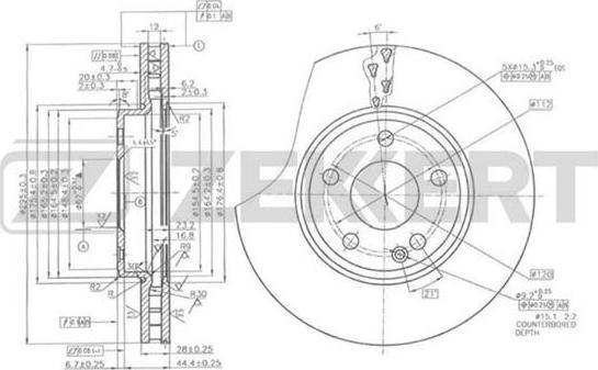 Zekkert BS-5886 - Disque de frein cwaw.fr