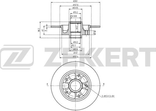 Zekkert BS-5877BZ - Disque de frein cwaw.fr