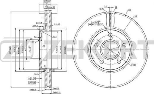 Zekkert BS-5394 - Disque de frein cwaw.fr