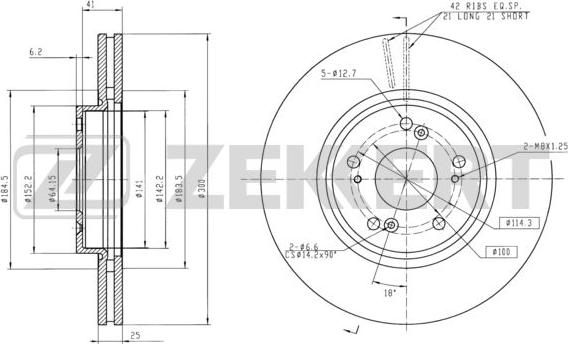 Zekkert BS-5396 - Disque de frein cwaw.fr