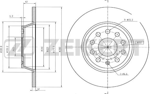 Zekkert BS-5398B - Disque de frein cwaw.fr