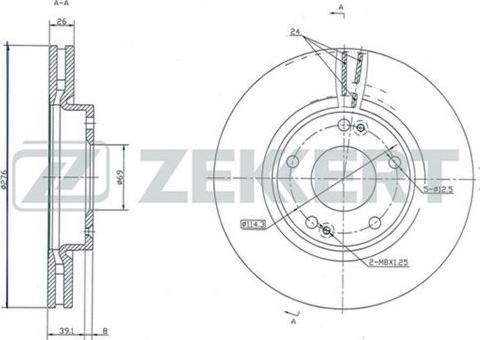 Zekkert BS-5349 - Disque de frein cwaw.fr