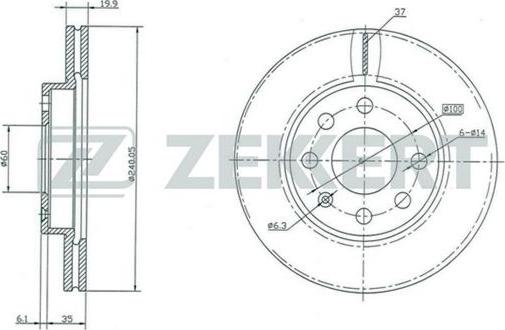 Zekkert BS-5354 - Disque de frein cwaw.fr