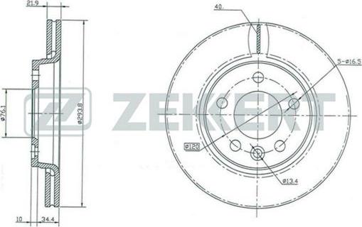 Zekkert BS-5356 - Disque de frein cwaw.fr