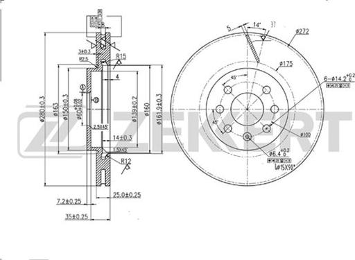 Zekkert BS-5307 - Disque de frein cwaw.fr