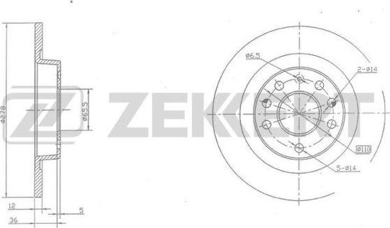 Zekkert BS-5382 - Disque de frein cwaw.fr