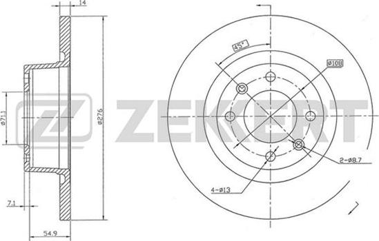 Zekkert BS-5370 - Disque de frein cwaw.fr