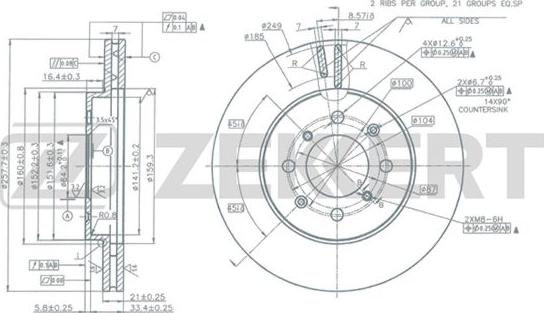 Zekkert BS-5377 - Disque de frein cwaw.fr