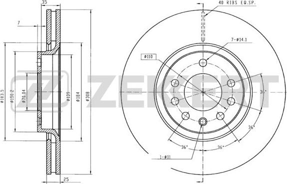 Zekkert BS-5294B - Disque de frein cwaw.fr