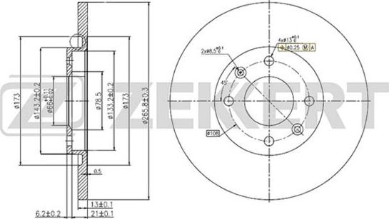 Zekkert BS-5249 - Disque de frein cwaw.fr