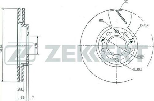 Zekkert BS-5247 - Disque de frein cwaw.fr