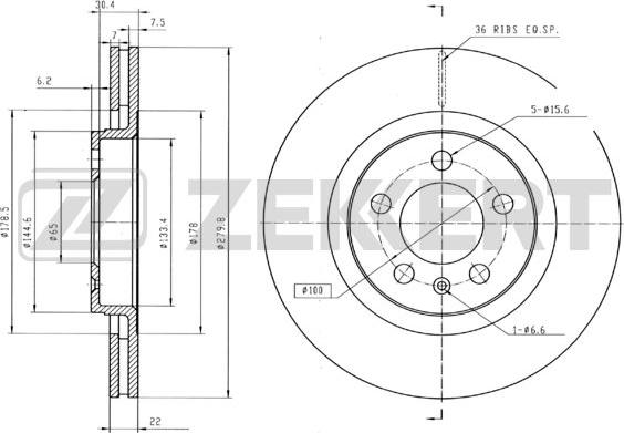 Zekkert BS-5251B - Disque de frein cwaw.fr