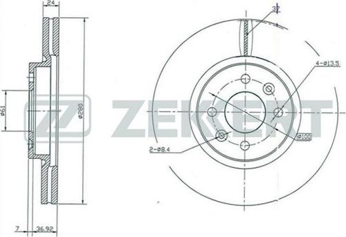 Zekkert BS-5214 - Disque de frein cwaw.fr