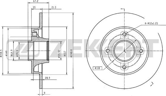 Zekkert BS-5216BZ - Disque de frein cwaw.fr