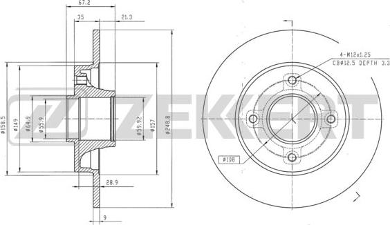 Zekkert BS-5216 - Disque de frein cwaw.fr