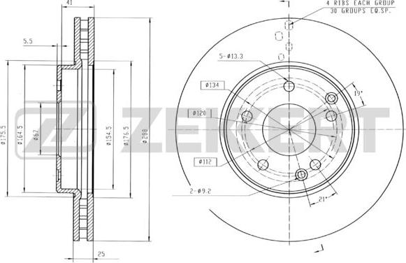 Zekkert BS-5289B - Disque de frein cwaw.fr