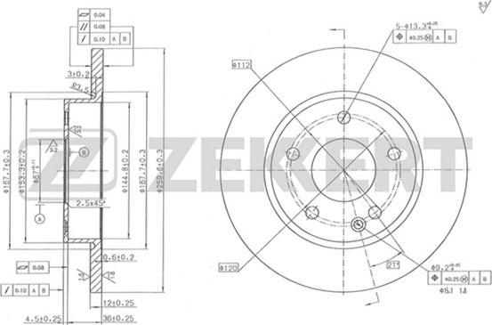 Zekkert BS-5286 - Disque de frein cwaw.fr